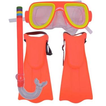 Imagem de Kit Mergulho Completo Infantil Máscara Snorkel Pé Pato - Dm Splash
