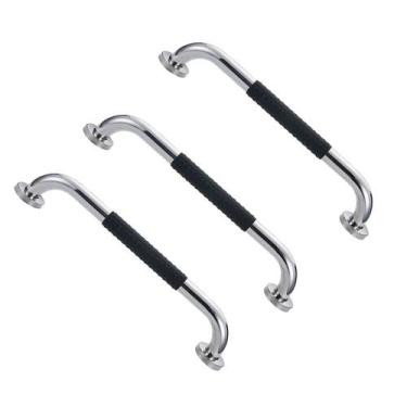 Imagem de Barra de Apoio Inox 30cm Suporte Antiderrapante Idoso Kit 3 uni Crianç