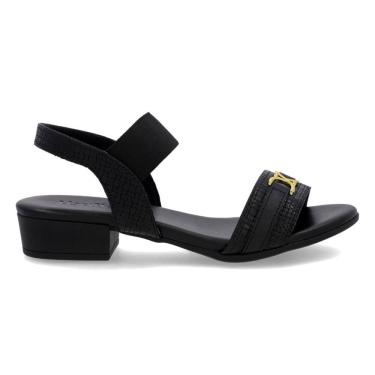 Imagem de Sandália Usaflex Feminina Salto Bloco Baixo Couro Casual AI27013