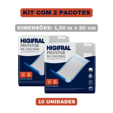 Imagem de Kit com 2 pacotes Protetor de Colchão Lençol Absorvente Higifral Taman