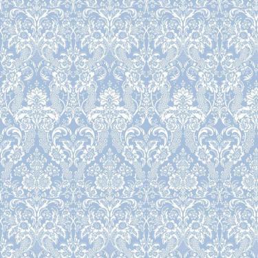 Imagem de Papel De Parede Azul Celeste Arabesco Adesivo Sala Quarto