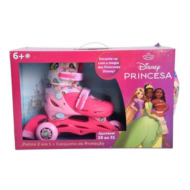 Imagem de Patins - 2 em 1 com Kit de Seguranca Princesas 28 ao 31 HONGYAO