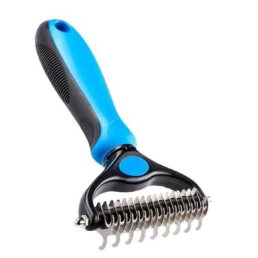 Imagem de Desembolador de Pêlos Pet Azul Duplo Grande para Cachorro e Gato