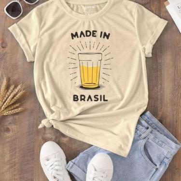 Imagem de T-shirt Camiseta Blusinha Feminina 100% Algodão Made In Brasil - NoBra