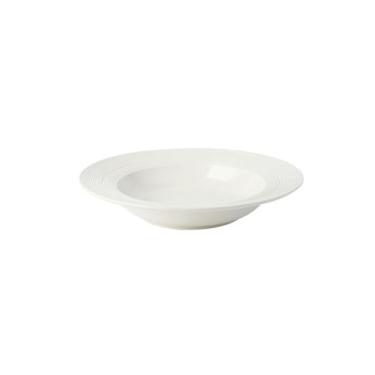 Imagem de Prato de chapéu de palha de salada de espaguete, prato ocidental criativo doméstico de cerâmica - prato profundo de 24 cm - branco [fio grosso]
