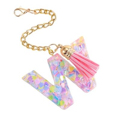 Imagem de HAPPYLIVE SHOPPING Pingente de letra para Stanley Cup, 1 peça, pingente de chaveiro rosa para mulheres, one size, Resina epóxi