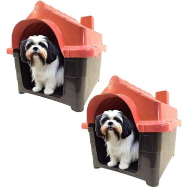 Imagem de 2x Casinhas Pet Cachorro Gato Conforto e Segurança Casa N3 (Vermelho, N3)