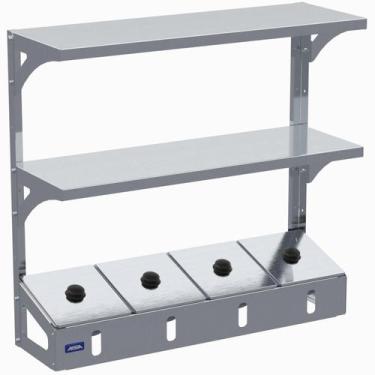 Imagem de Condimentadora Pizzarola 4 Cubas Com Prateleira Inox G59 - Aisa