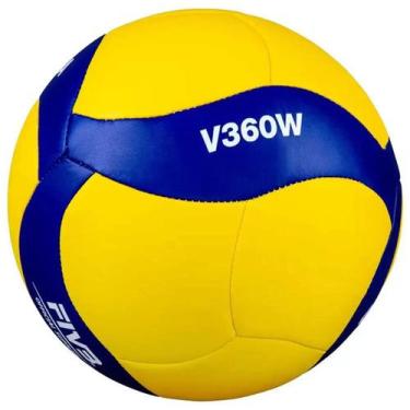 Imagem de Bola De Voleibol V360W - Padrão FIVB - Mikasa, 05, amarelo/Azul escuro