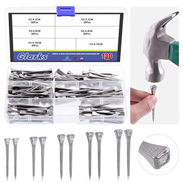 Imagem de Glarks Conjunto de 130 peças E2 E3 E4 E5 E6 Ferradura Conjunto de 41 mm 45 mm 47,5 mm 51 mm 54 mm Ferramentas de Ferradura de Aço para Treinamento de Cavalos Esportes Equestres