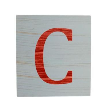 Imagem de Cubo Azul Bebê Letra Vermelho Festa Chá de Bebê Decoração 8x8x8 Cm Mdf