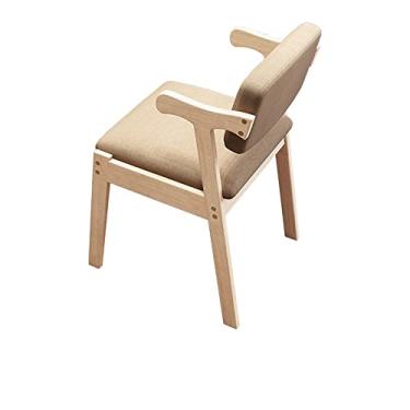 Imagem de Cadeira de cozinha de madeira para quarto design casual cadeira reclinável de designer descontraída dobrável maquiagem casamento banquete cadeira de bar (cor: D, tamanho: 1code) (E 1code)