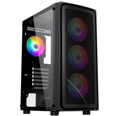 Imagem de Gabinete Kalkan Joturn, RGB, Mid Tower, Lateral em Vidro, 4X Fans ARGB