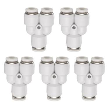 Imagem de HARFINGTON 5 peças de encaixes push to connect tubo de 5/40.6 cm OD x 1/4 polegada OD, kit de encaixe pneumático de mangueira de ar de conexão rápida de plástico em T reduzindo 3 maneiras conector de