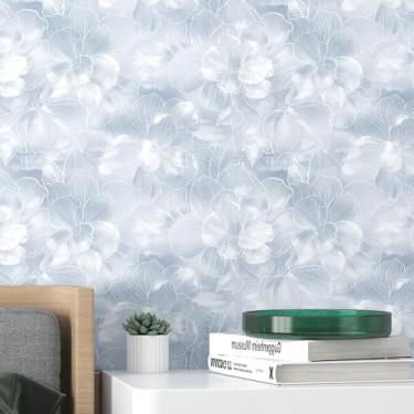 Imagem de tiltil Papel de parede floral Peel and Stick Boho Contact Paper 43.9 cm x 2,385.1 cm Papel de parede removível para quarto papel de parede decorativo