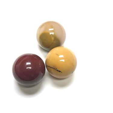 Imagem de Coleção de cristais Zentron de 25 mm com esfera polida e pedra preciosa tamanho de bolso de 2,5 cm com bolsa de veludo (Mokaite)