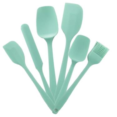 Imagem de Conjunto de espátulas de silicone - 6 peças de espátula resistente ao calor pode ser lavada na lava-louças, utensílios de cozinha antiaderentes para assar e cozinhar
