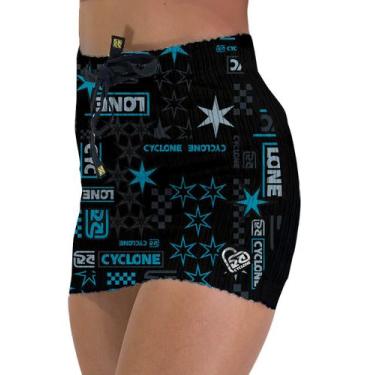 Imagem de Saia Cyclone Veludo Star Chess Heavy, Preto, Azul, PP