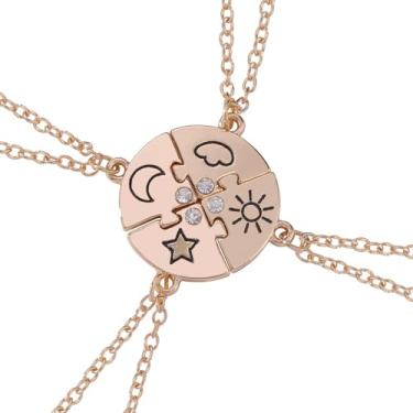 Imagem de DATOA Colares Best Friend BFF para 3 corações divididos gravados Weirdo 1/2/3 Colar Amizade Presentes de Dia dos Namorados, Metal, Sem Pedra Preciosa