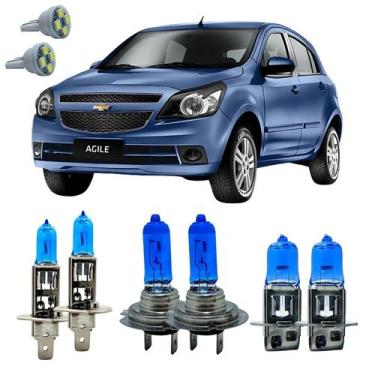 Imagem de Kit Lampadas Super Branca 8500k Agile 2010 A 2011 + Led T10 - Cinoy/Qu