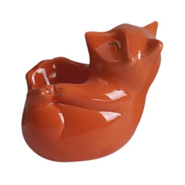 Imagem de XLWLLNJ Panela de flor do vaso de flores em forma de animal para presente de inauguração de escritório, Fox Red