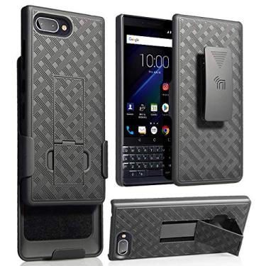 Imagem de Capa com clipe para BlackBerry Key2 LE, Nakedcellphone [Black Tread] Capa com suporte com [Rotação/catraca] Combo de coldre para cinto e quadril para telefone BlackBerry Key2 LE [[SOMENTE para modelo