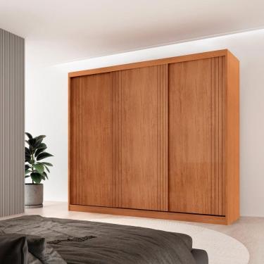 Imagem de Guarda Roupa Casal Chile 100% Mdf 3 Portas de Correr Naturalle