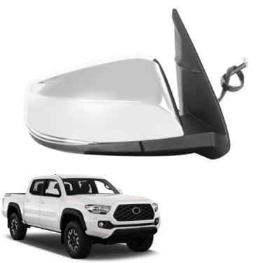 Imagem de Liizoo Espelho lateral para porta de carro compatível com Toyota Tacoma 2016-2023 lado direito do passageiro | TO1320350|energia|sinal|calor|monitor de ponto cego| Chrome RH