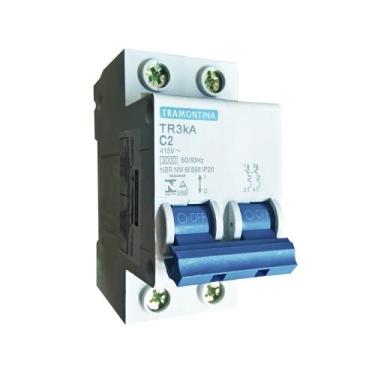 Imagem de Disjuntor Bipolar 2A Din TR3kA 2P 3kA Curva C 58012001 Tramontina - TR