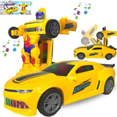 Imagem de Carrinho De Brinquedo Transformers Camaro Robô Som E Luz - King