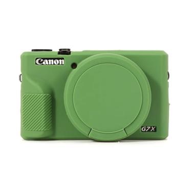 Imagem de Capa para G7X Mark III, capa protetora de silicone macio ultrafina e leve para câmera Canon PowerShot G7X Mark III com capa de lente removível (verde)