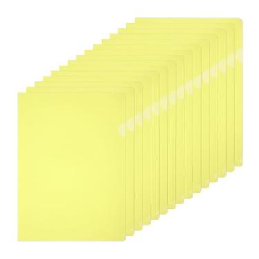 Imagem de PATIKIL Pastas de plástico A5, pacote com 15 pastas transparentes, tipo L, bolsos de projeto, capas de papel para documentos, em forma de L, transparentes para documentos, arquivo de escritório, 16 x