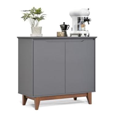 Imagem de Aparador De Cozinha Balcão Sala Jantar Buffet Flow 2 Portas Organizador (CINZA)