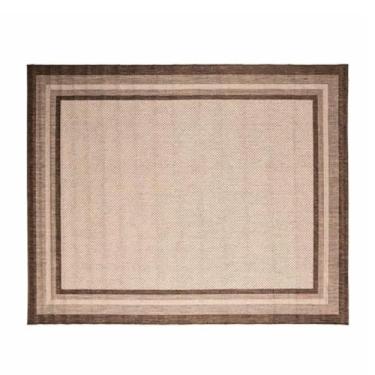 Imagem de "Tapete Marrom Moldura 70 Design Clássico com Acabamento Delicado Medida 150x200 Antiderrapante e Sofisticado para Sala Quarto ou Escritório