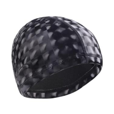 Imagem de Aymzbd Capéu de tampa de natação chapéu de banho à prova d'água, confortável, não deslizante, chapéu de piscina Mantenha o cabelo seco Banta de natação para, Preto