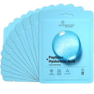 Imagem de Máscara facial VIABEAUTY Ácido Hialurônico com Peptídeos, pacote com 1