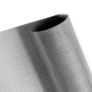 Imagem de NeatiEase Tela de janela, tela de fibra de vidro flexível ajustável de 150 x 200 cm - Kit de substituição DIY para janelas de portas de varanda e portas deslizantes (cinza)