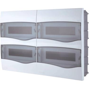 Imagem de Quadro De Distribuição De Embutir 48 Din Ou 32 Nema Tramontina Com Porta Transparente Tramontina