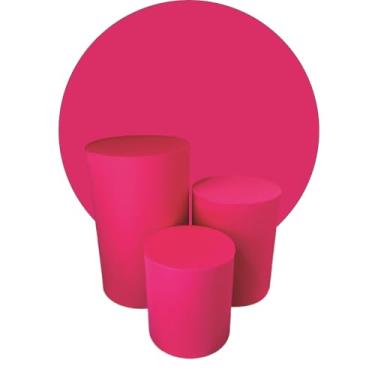 Imagem de Kit Capa Trio de Cilindro + Painel 1,50m Decoração Festa(PINK)