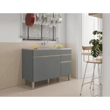 Imagem de Balcão Gabinete de Pia 120 cm 3 Portas Sem Tampo Kits Paraná - Kit's P