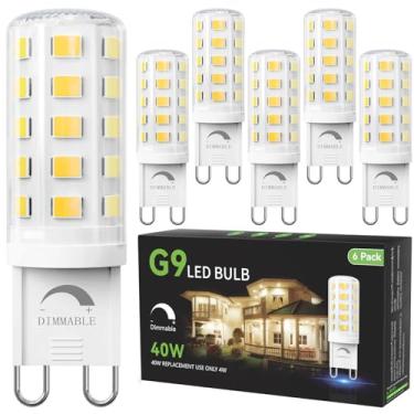 Imagem de TJOY - Pacote Com 6 Lâmpadas Led G9 Reguláveis, Equivalente A 4 W, 40 Watts, Luz Branca Diurna 6000 K, Base Halógena T4 De Dois Pinos, Soquete G 9 Para Lustre Parede, 120 V Sem Cintilação, 450 Lm