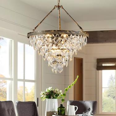 Imagem de ORIKEWEEN Lustres De Cristal Orikeween, Luminárias Pendentes Teto K9 Com 9 Luzes, Luminária Lustre Vintage Para Sala Jantar, Quarto, Corredor, Bar, Cozinha, Banheiro