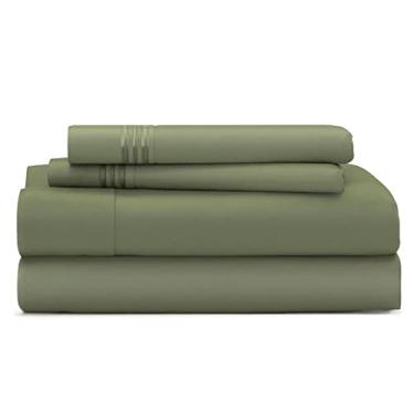 Imagem de Cosy House Collection Conjunto De Lençóis Everyday Série 1500 - Roupa Cama Luxo Para Hotéis, Ultramacia E Refrescante, Resistente A Rugas, Manchas Desbotamento, 4 Peças (Cal King, Verde Musgo)