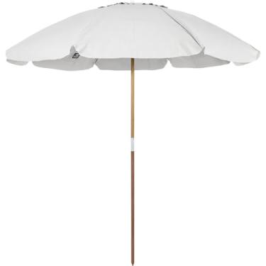 Imagem de Bel - Guarda-Sol Caioba em Bagum e Haste de Madeira 2,40m Branco