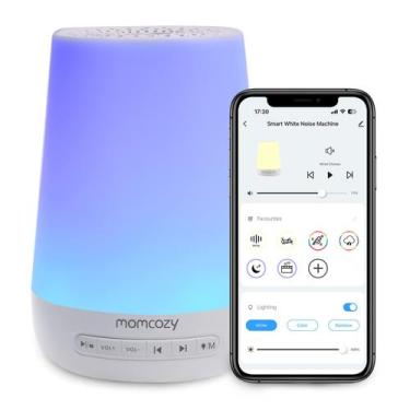 Imagem de Máquina de som Momcozy White Noise com luz noturna Baby Blue