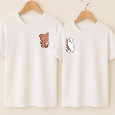 Imagem de Camiseta Algodão Amizade Estampa Ursinhos Friends Amigos Engraçado Des