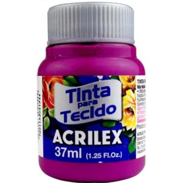 Imagem de Tinta Para Tecido Fosca Acrilex 37ml | Alta Cobertura, Fixação a Frio, 1 Unidade, Acabamento Fosco Para Artesanato e Customização em Algodão (Magenta 549)