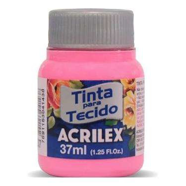 Imagem de Tinta Para Tecido Fosca Acrilex 37ml | Alta Cobertura, Fixação a Frio, 1 Unidade, Acabamento Fosco Para Artesanato e Customização em Algodão (Rosa 537)