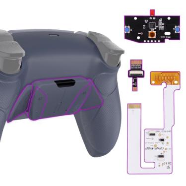 Imagem de eXtremeRate Kit De Remapeamento Programável Rise4 V3 Com Empunhadura Emborrachada Prata Esterlina Para Controle Ps5 - Bdm-030 040 050, Placa Atualização, Revestimento Inferior Redesenhado, 4 Botões