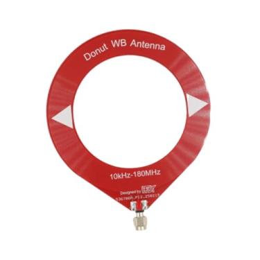 Imagem de BaotyJie Antena de substituição de mini loop, receptor de antena WB, portátil, fácil instalação, leve, banda completa, Vermelho